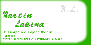 martin lapina business card
